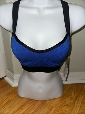 Seamless Blue & Black Support Sports Bra Lululemon